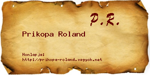 Prikopa Roland névjegykártya